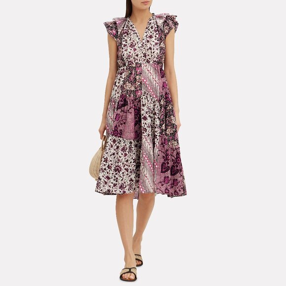 Ulla Johnson "Asis" Patchwork Printed Dress, size 4 - Picture 3 of 14